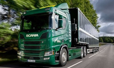 гибридный грузовик с прицепом Scania