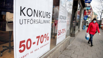 в Швеции произошло рекордное количество банкротств