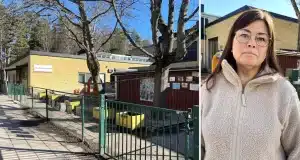 на территории детского сада в Швеции